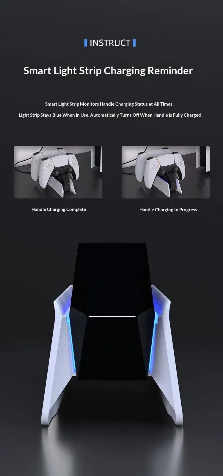 PS5 DualSense Charging Station: Fast Dual Dock for Sony Controllers Tidesmit