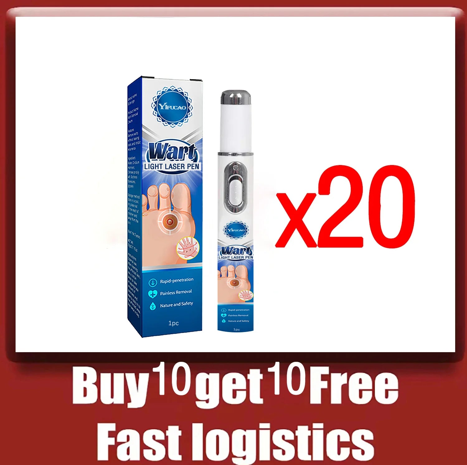Wart Removal Blue Light Laser Pen - Portable Dermatological Skin Care Lip Care Buy 10 get 10 Free Tidesmit