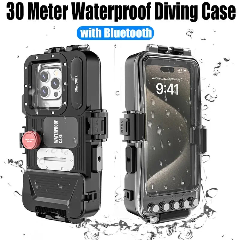 Underwater Phone Case 30m for iPhone & Samsung - Black Military-Grade Protection Tidesmit