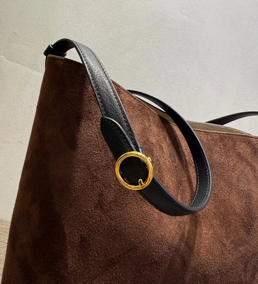 2026 New Bucket Bag Rear Saddle Design High end Leather Shoulder Bag Leather Crossbody Bag
