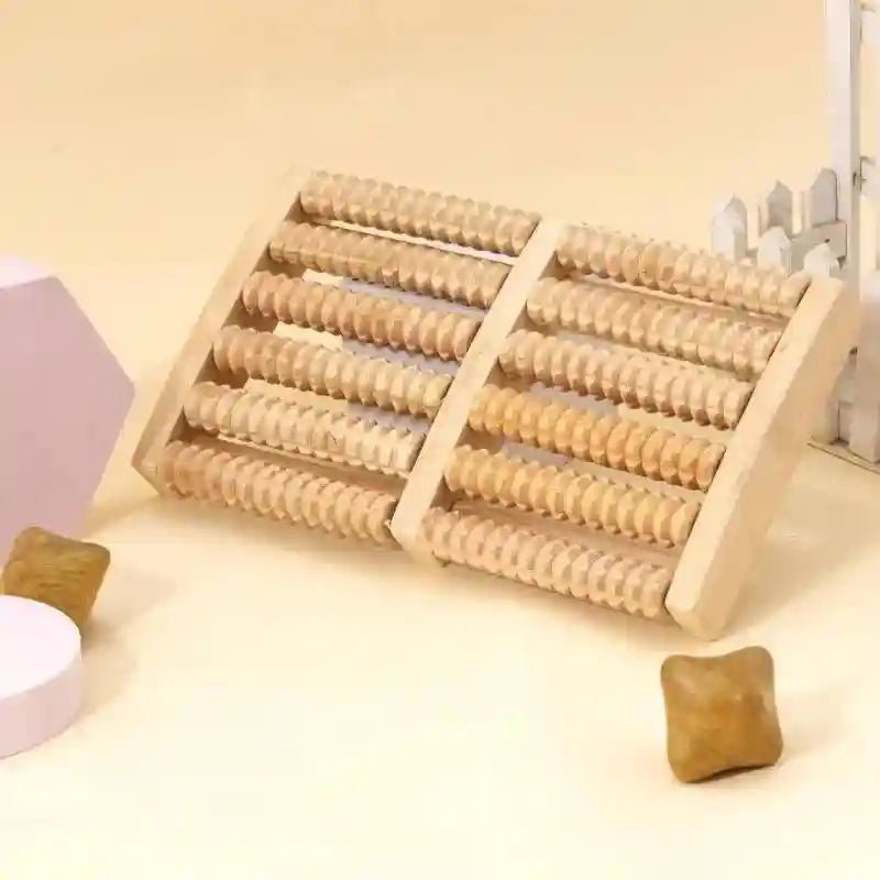 Wooden Foot Massager Roller | Deep Tissue Reflexology Tool Massage Roller Tidesmit