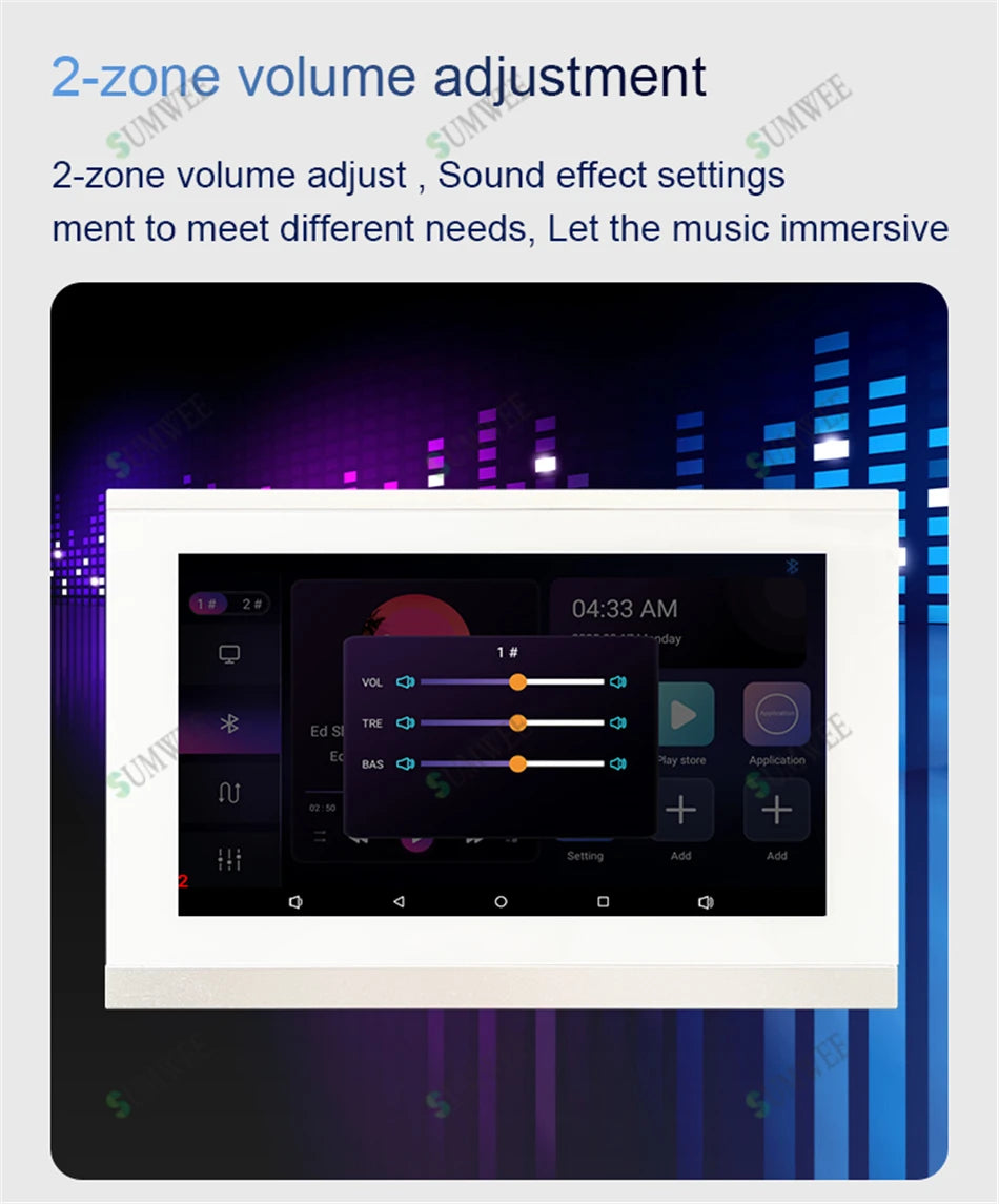 Smart Audio System Home Theater Sound in Wall Power Amplifier Android WiFi Bluetooths System with 5 Inch Stereo Ceiling Speakers