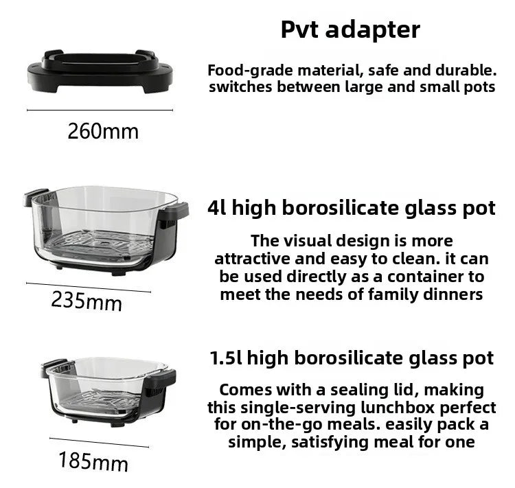 Color Screen Visible Air Fryer Glass Liner Chips Maker Multifunctional Home Oven