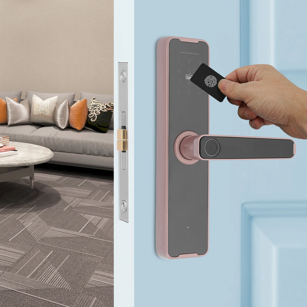 Smart Door Lock WiFi Tuya APP Fingerprint Keyless Entry Door Lock W/50 Fingerprints, 100 Passwords, Key & Temporary Password