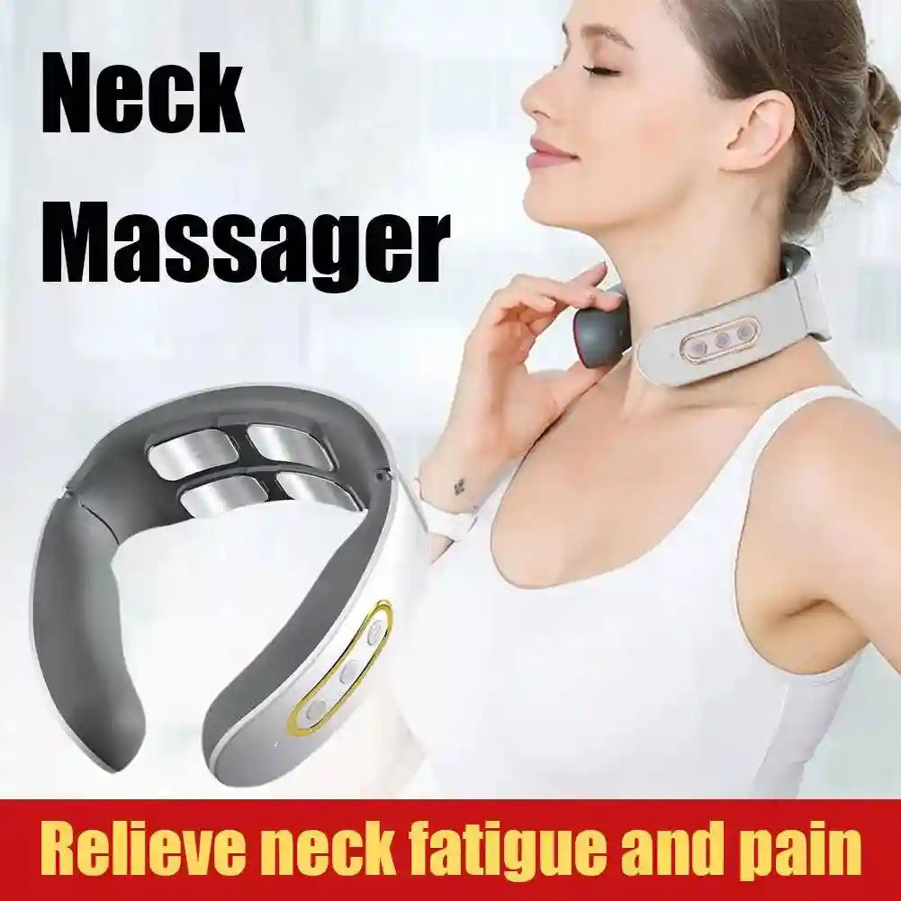 Wireless Neck and Shoulder Massager - Heated TENS Relaxation Therapy Relaxation Treatment Tidesmit