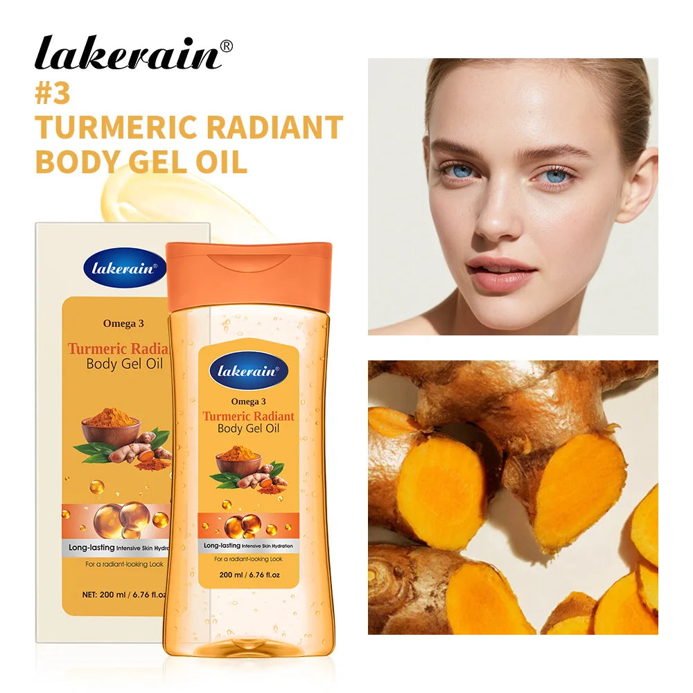Vitamin C Turmeric Radiant Body Gel Oil Soften Dry Skin Radiant Finish Body Oil Nourishing Moisturizing Body Care Non-Greasy