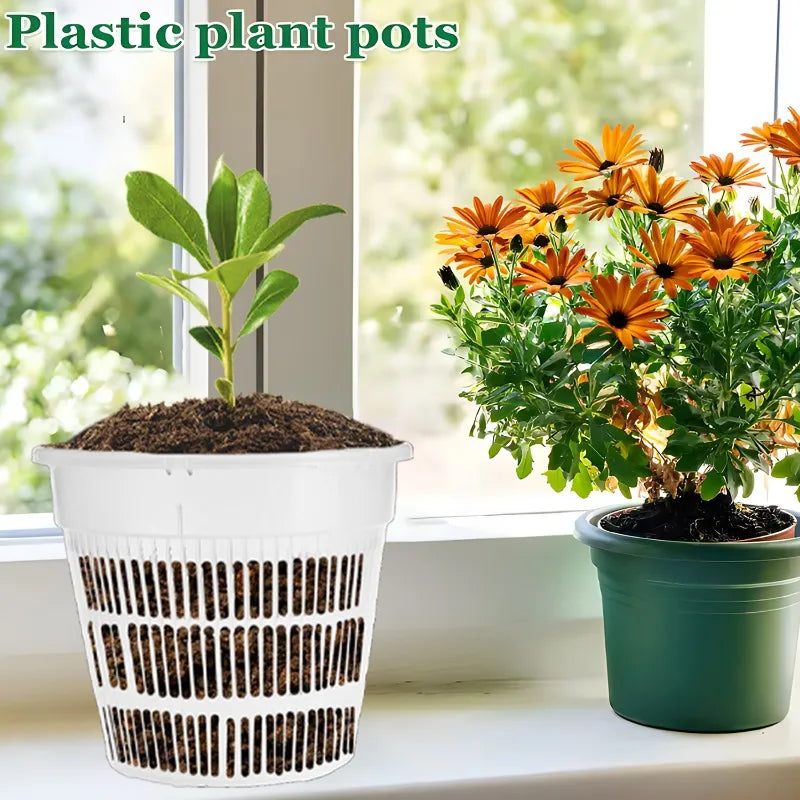 Meshpot Clear Orchid Pots Plastic Orchid Pot with Hole Nursery Flower Breathable Basin Outdoor Planters Gardening Tool Wholesale