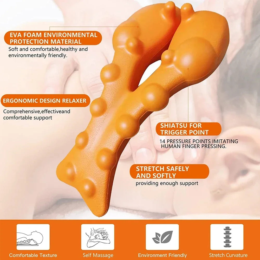 Back Stretcher Device: Spinal Decompression for Muscle Recovery - Orange Fascia Gun Tidesmit