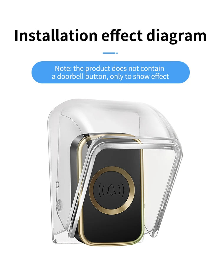 CACAZI Waterproof Cover For Wireless Doorbell Button Smart Ring Chime Button PC Transparent Outdoor Rain-cover Home Case New