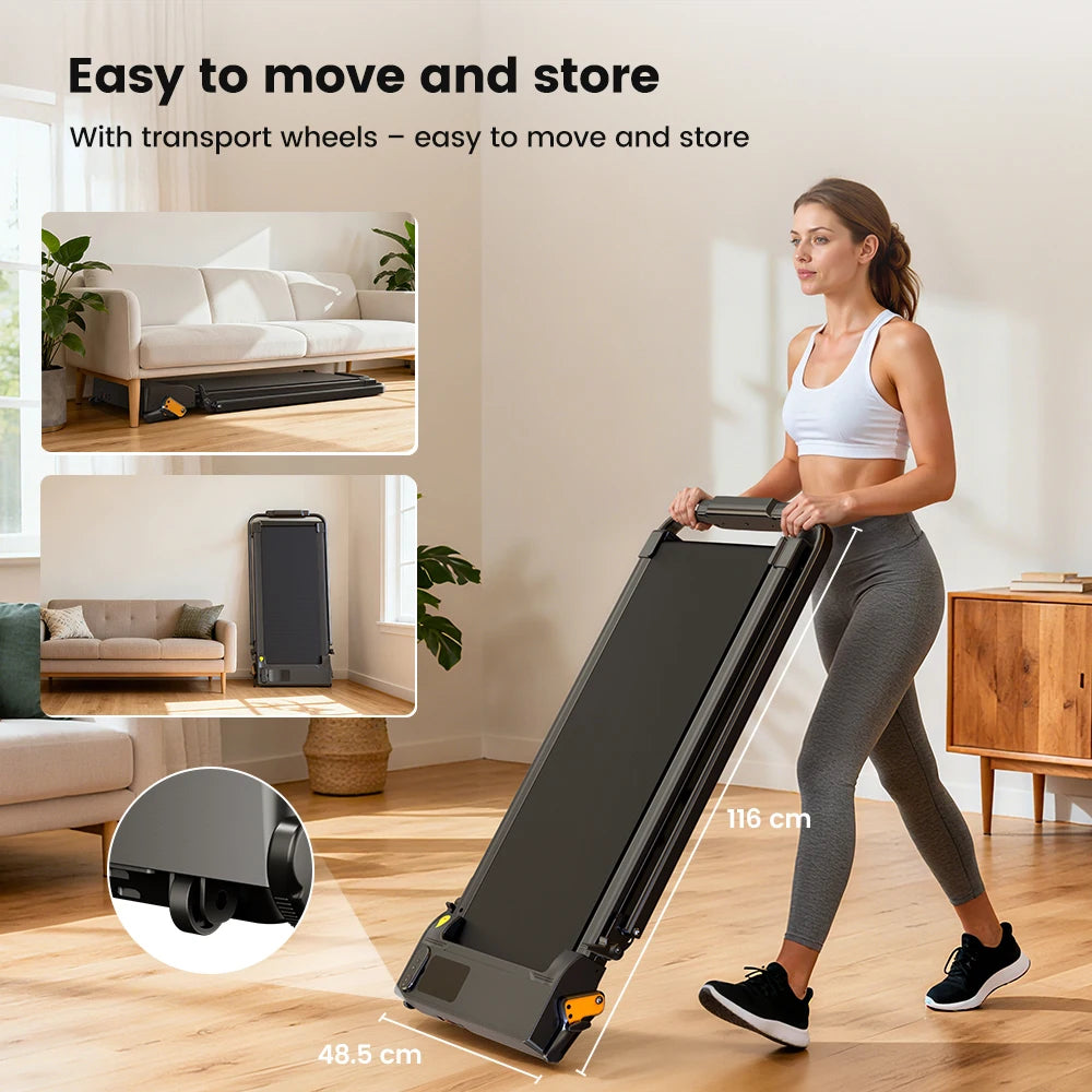 Formill FT51/FT50/FT52 Treadmill 2 In 1 Walking Running Treadmill 0.75-2.5HP Foldable Under Desk Treadmill38*95cm Running Area With Armrest LED Display Oil Drip Hole Indoor Home Gym Exercise Machine