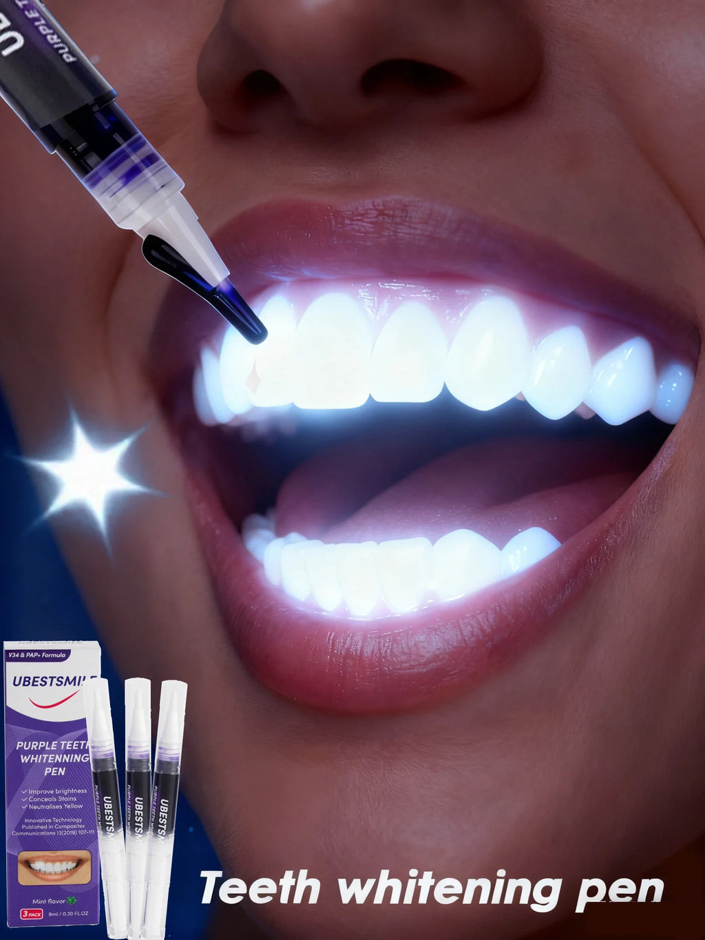 Teeth Whitening Pen for Sensitive Teeth | Gentle Stain Remover Lip Care Tidesmit