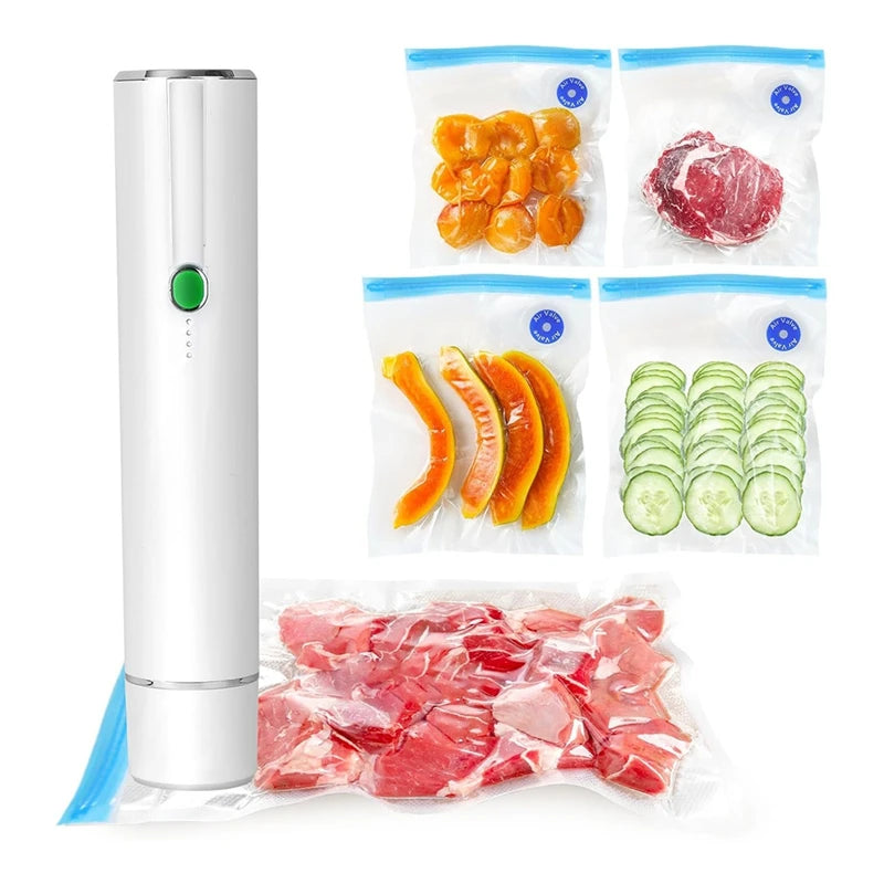 A19F-Vacuum Sealer For Food - Cordless Handheld Food Vacuum Saver With 10 Pcs Sealer Bags, For Food Preservation & Fresh