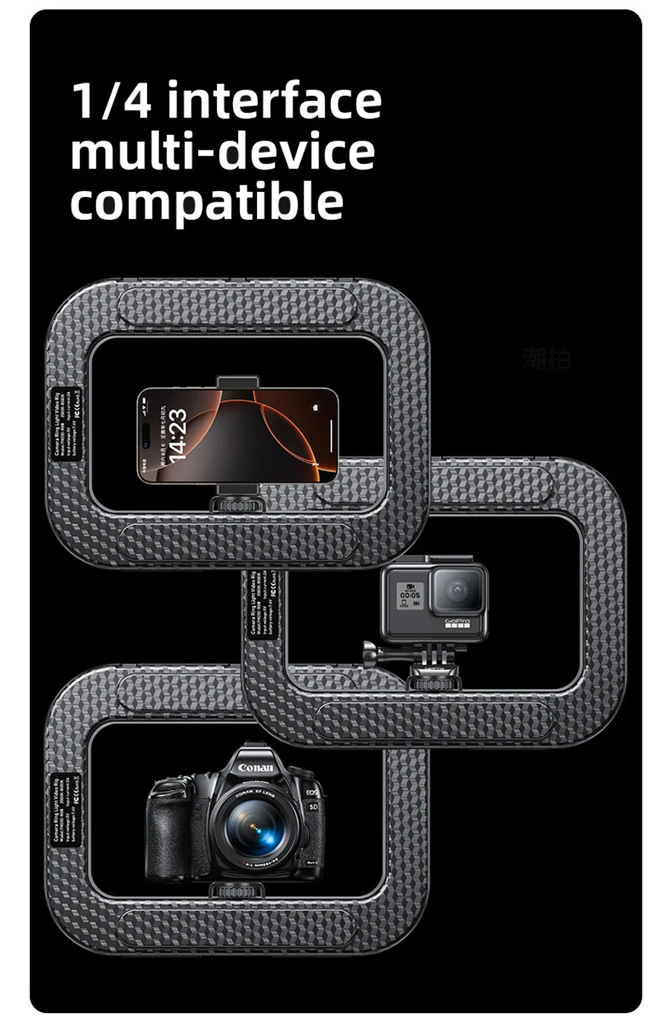 Portable LED Ring Light for Content Creation - Adjustable Color Temp Tidesmit