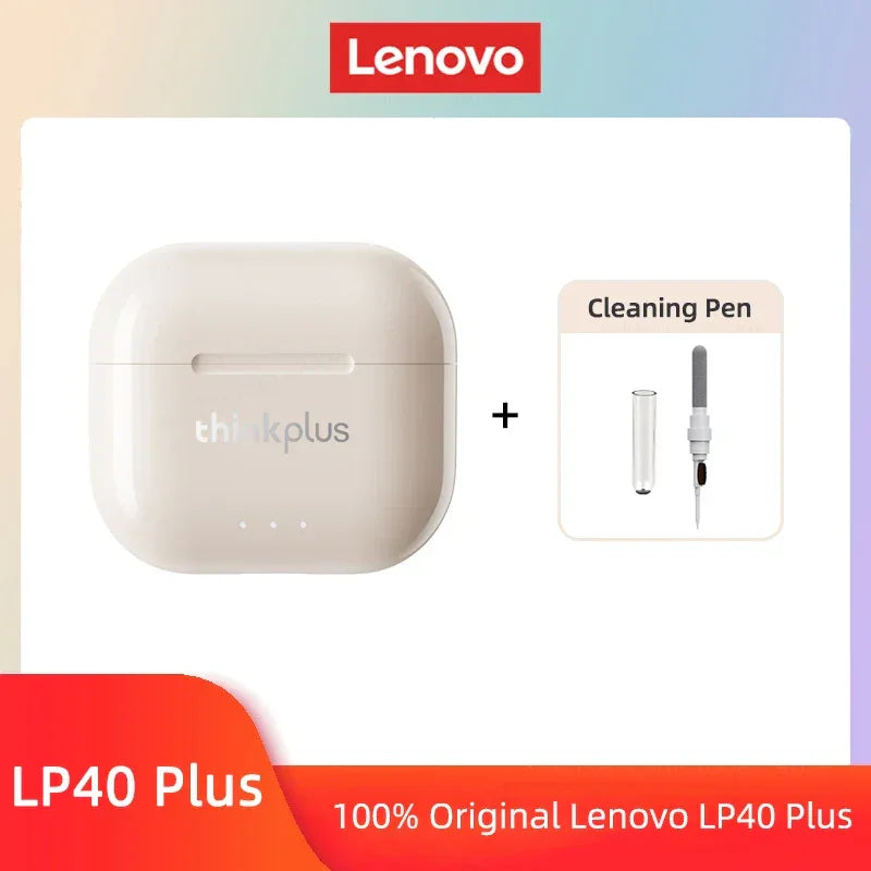 Lenovo LP40 II TWS Wireless Bluetooth Earphones by Tidesmit Beige Clean Pen Tidesmit