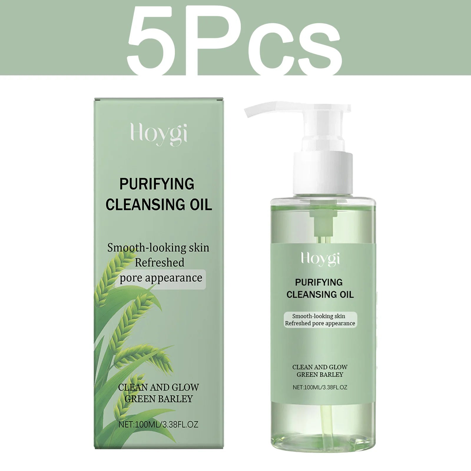 HOYGI Purifying Cleansing Oil set with box and pump bottle, 5 pcs.