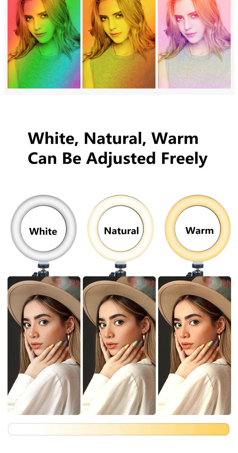 13 Inch RGB Ring Light with Tripod Stand - Adjustable LED Lighting Tidesmit