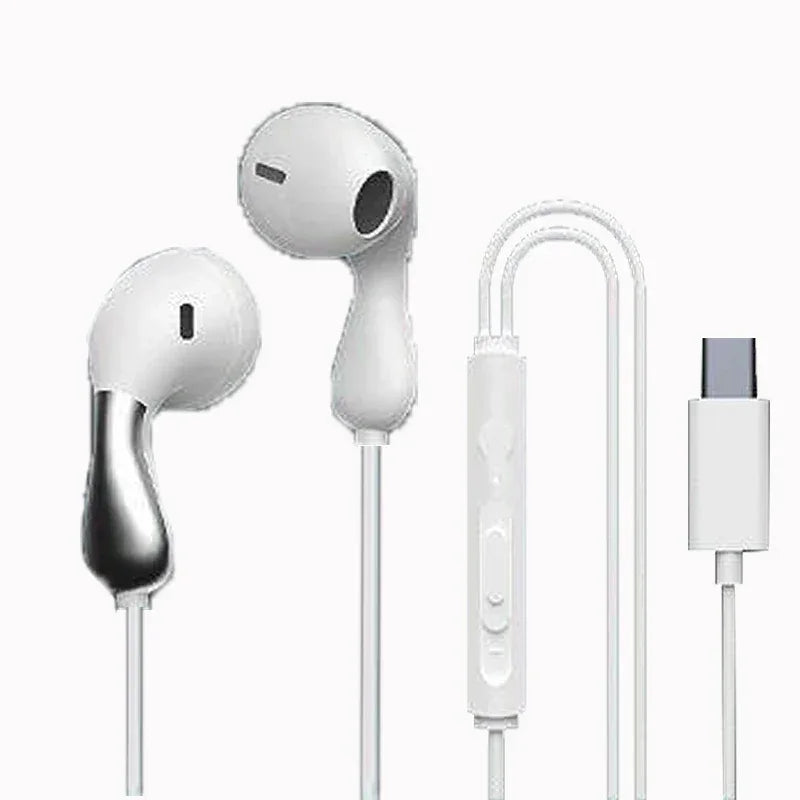 Tidesmit USB-C Wired Earbuds with HD Mic HiFi Stereo Sport Fit CZ20-White Tidesmit