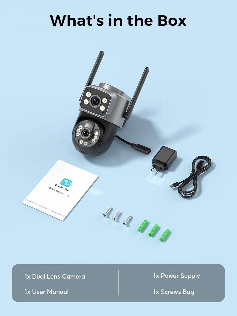 10MP 5K HD WiFi Camera Outdoor 2.4G+5G Dual Band 8MP Dual Lens Dual Screen AI Auto Tracking Security Camera Video Surveillance