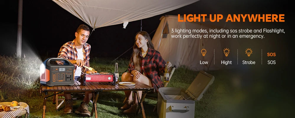 Gaiaray 500W 300W Portable Power Station 460.8Wh LiFePO4 Battery Charging Station 110V Solar Generator Emergency Power Bank for Camping Travel