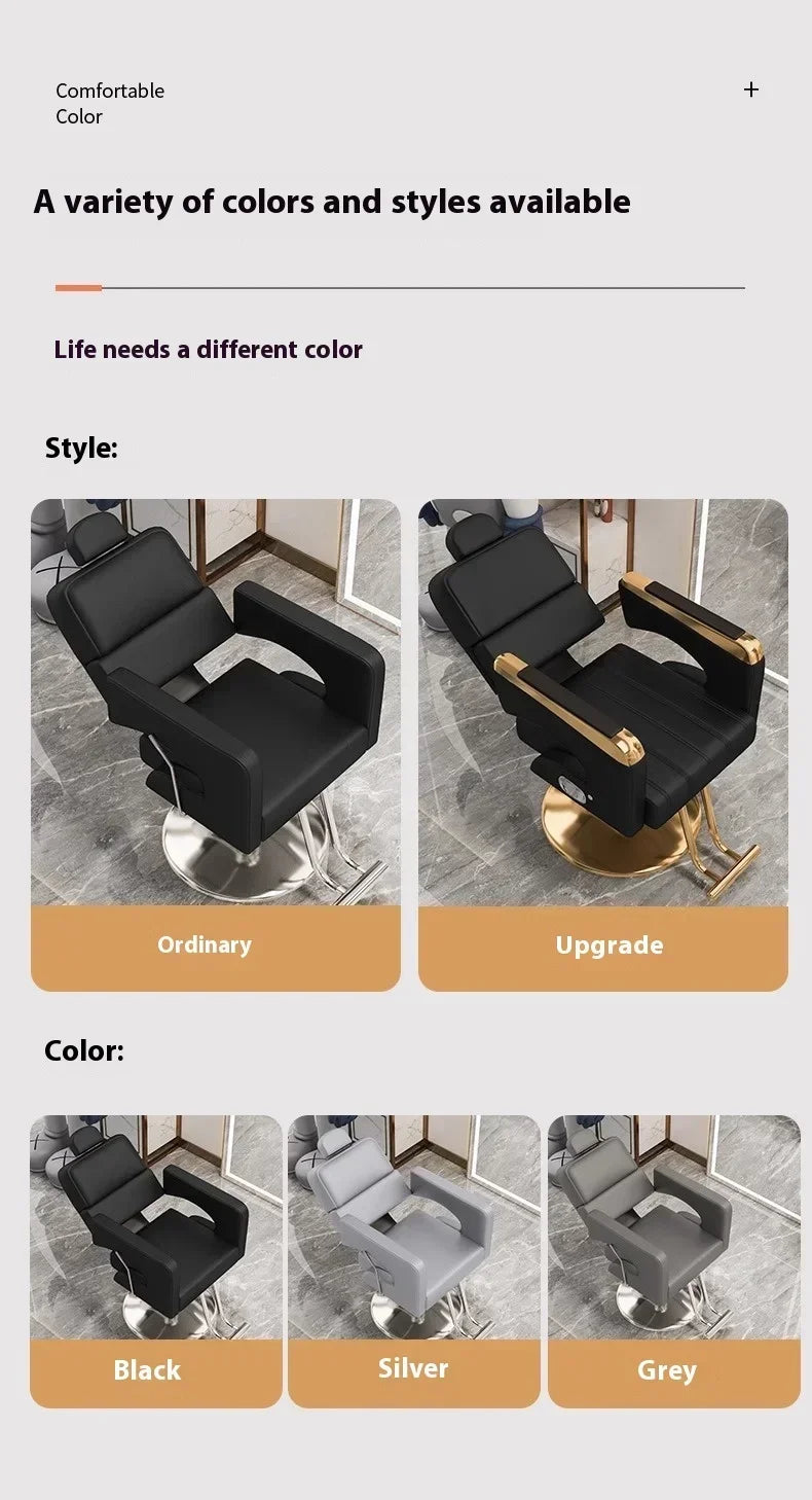 Barber Shop Hydraulic Chair: 360-Degree Swivel Salon Seating Massage Chairs Tidesmit