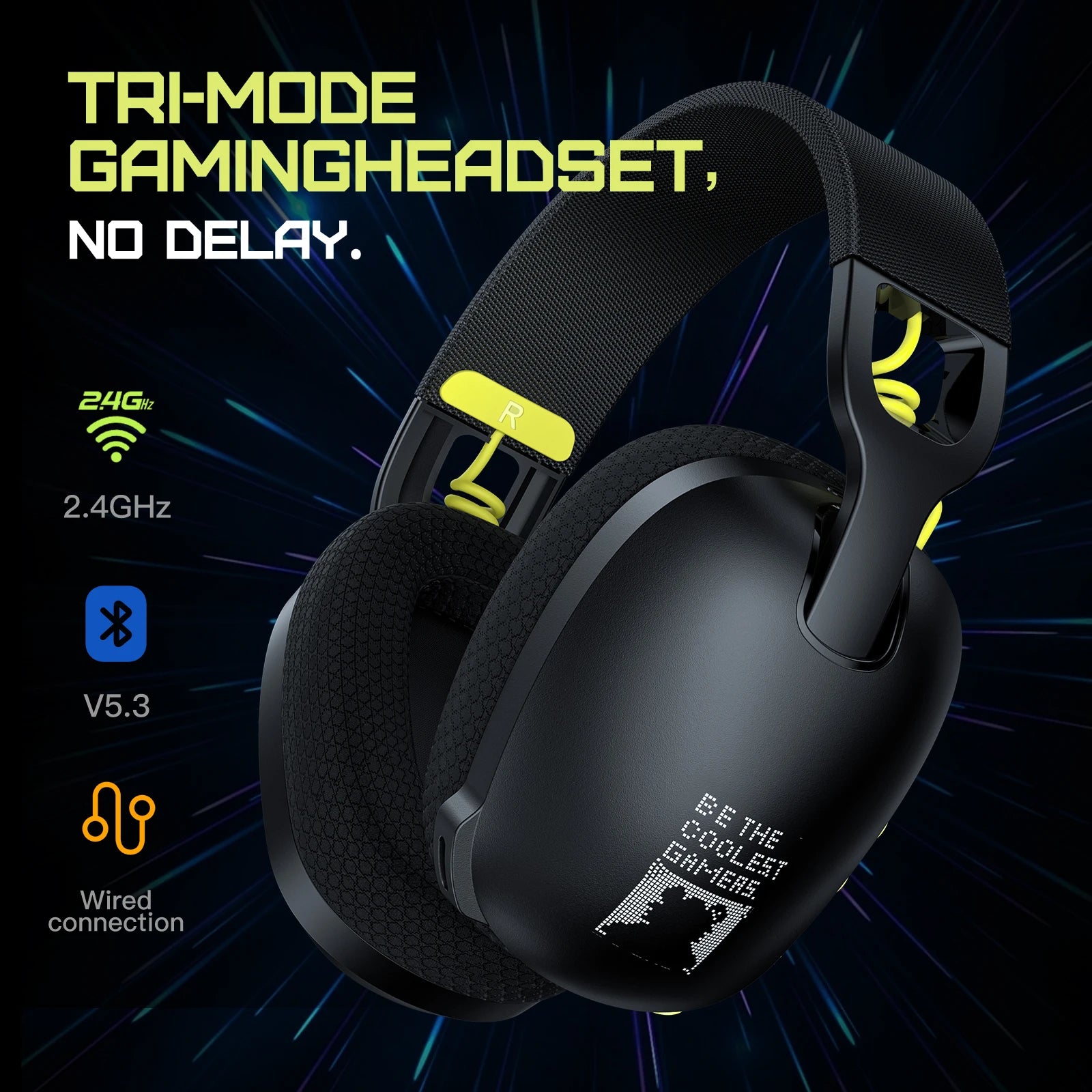 Wireless Gaming Headset with Active Noise Canceling - White Tidesmit Tidesmit