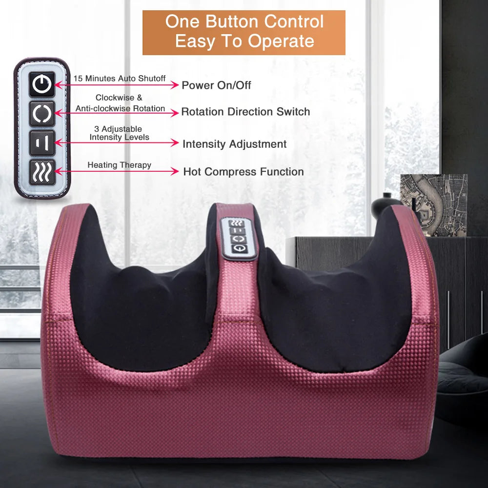 Electric Foot Massager with Shiatsu Heat - Portable Wellness Tool Relaxation Treatment Tidesmit