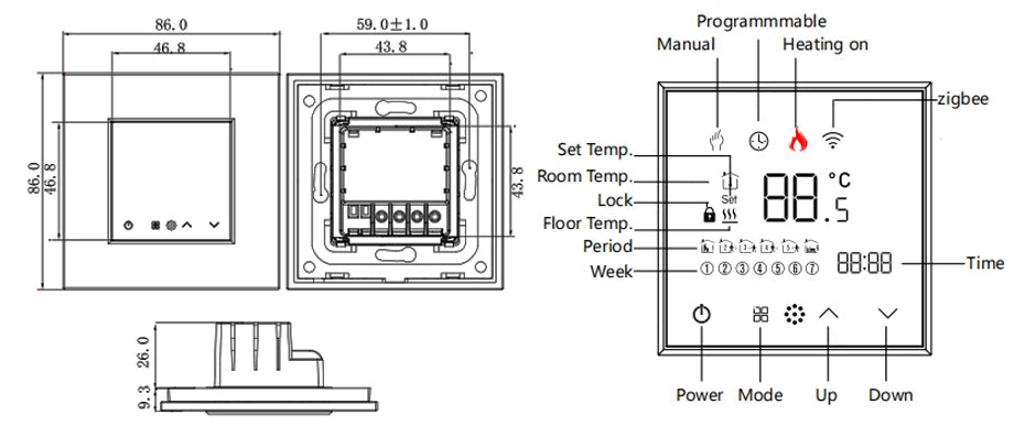 Smart ZigBee Floor Heating Thermostat | WiFi App Controlled HVAC Tidesmit
