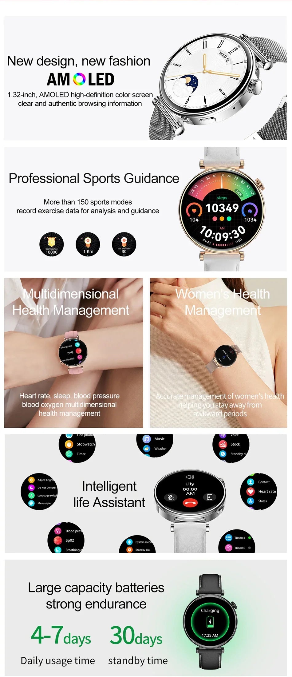 2026 New For Original Watch Mini Women Smartwatch GPS motion trail NFC 466*466 HD Full screen touch Ladies Smartwatch