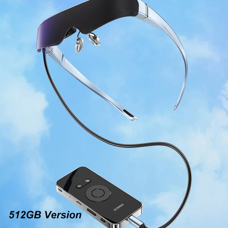 Android 3D VR Smart Glasses - Portable HD Private Cinema with Spatial Audio 512GB Version Tidesmit