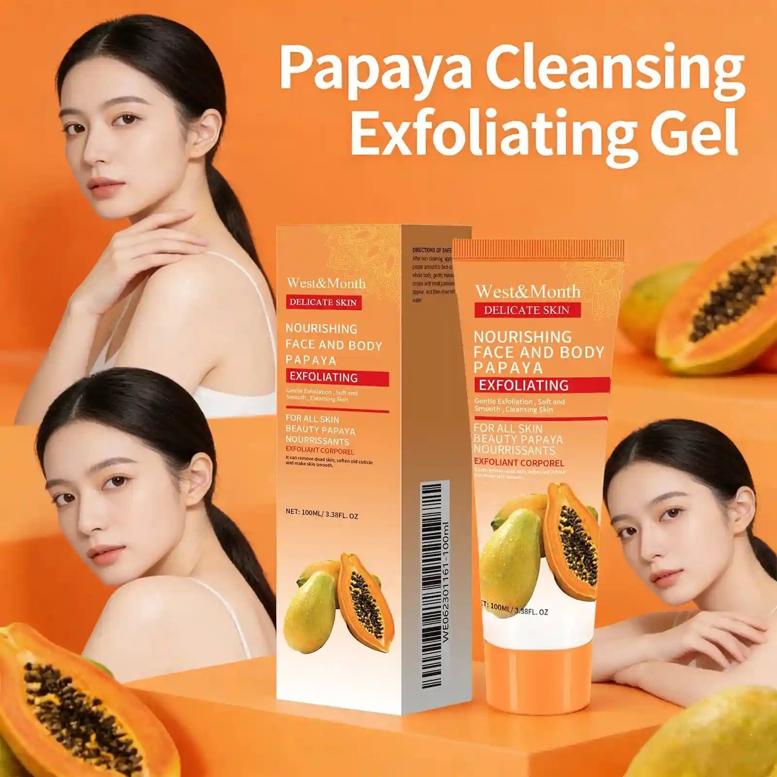 Papaya Exfoliating Gel | Professional Face & Body Brightening Scrub 100ml Scrubs Treatments Tidesmit