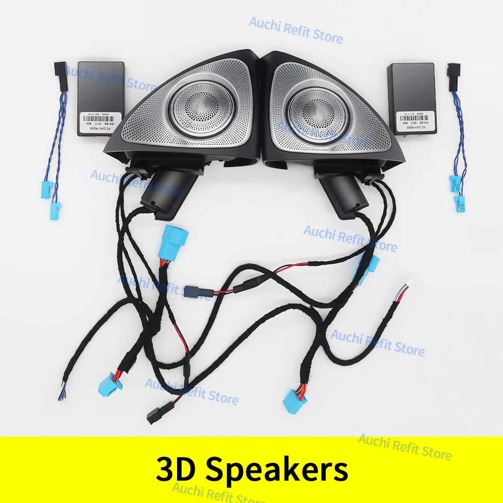 Mercedes-Benz W205 Ambient LED Vents - 64-Color Lighting Kit 3D Speakers Tidesmit