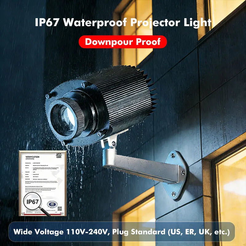 Custom Avatar Gobo Advertising Outdoor Lights IP67 Waterproof Rotating LED Logo Projector for Storefront & Shop Entrance Floor