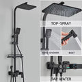 Thermostatic Rainfall Shower System, 360° Freely Rotating Top Shower Head with Swing Handheld Sprayer, Wall Mounted Constant Temperature Anti-Scald Shower Mixer Faucet Set for Modern Bathroom Renovation