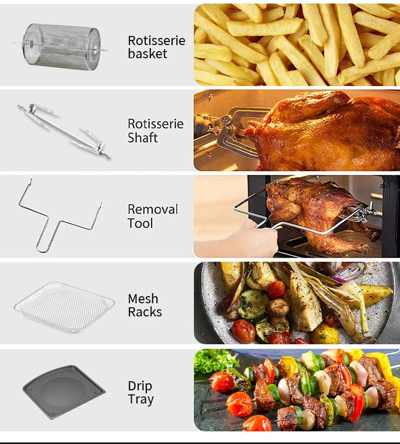 Airo Factory Can Customize Large Capacity air Fryer Touch air Fryer No Oil Smoke Fries Electromechanical Oven