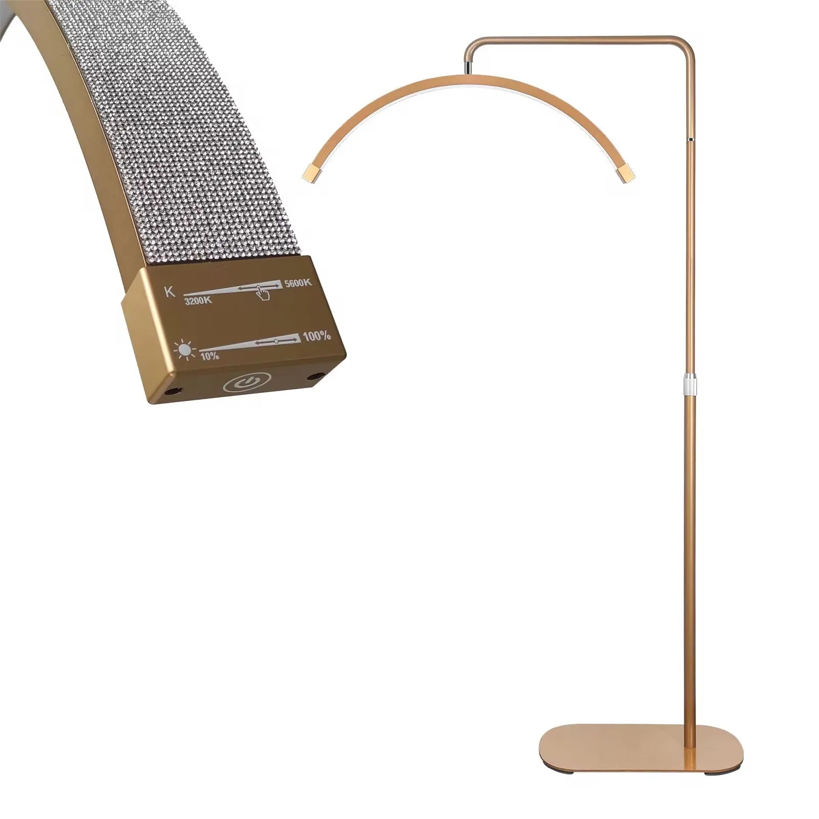 Half Moon LED Beauty Light for Lash and Nail | Adjustable 28 Inch Tidesmit Y9 gold-do 28in Tidesmit