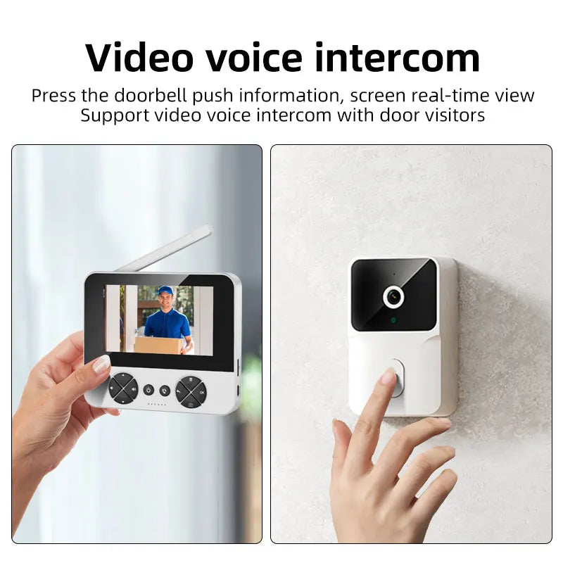 4.3 "visual electronic doorbell 100-degree wide-angle ultra-long standby infrared night vision intelligent cat eye monitoring