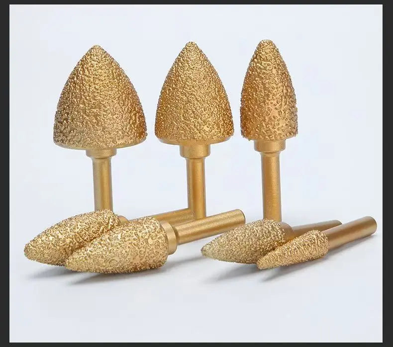 6mm Shank Brazed Diamond Grinding and Polishing Head for Cast Iron Stone Marble Tile - Deburring Metal Processing  Carve