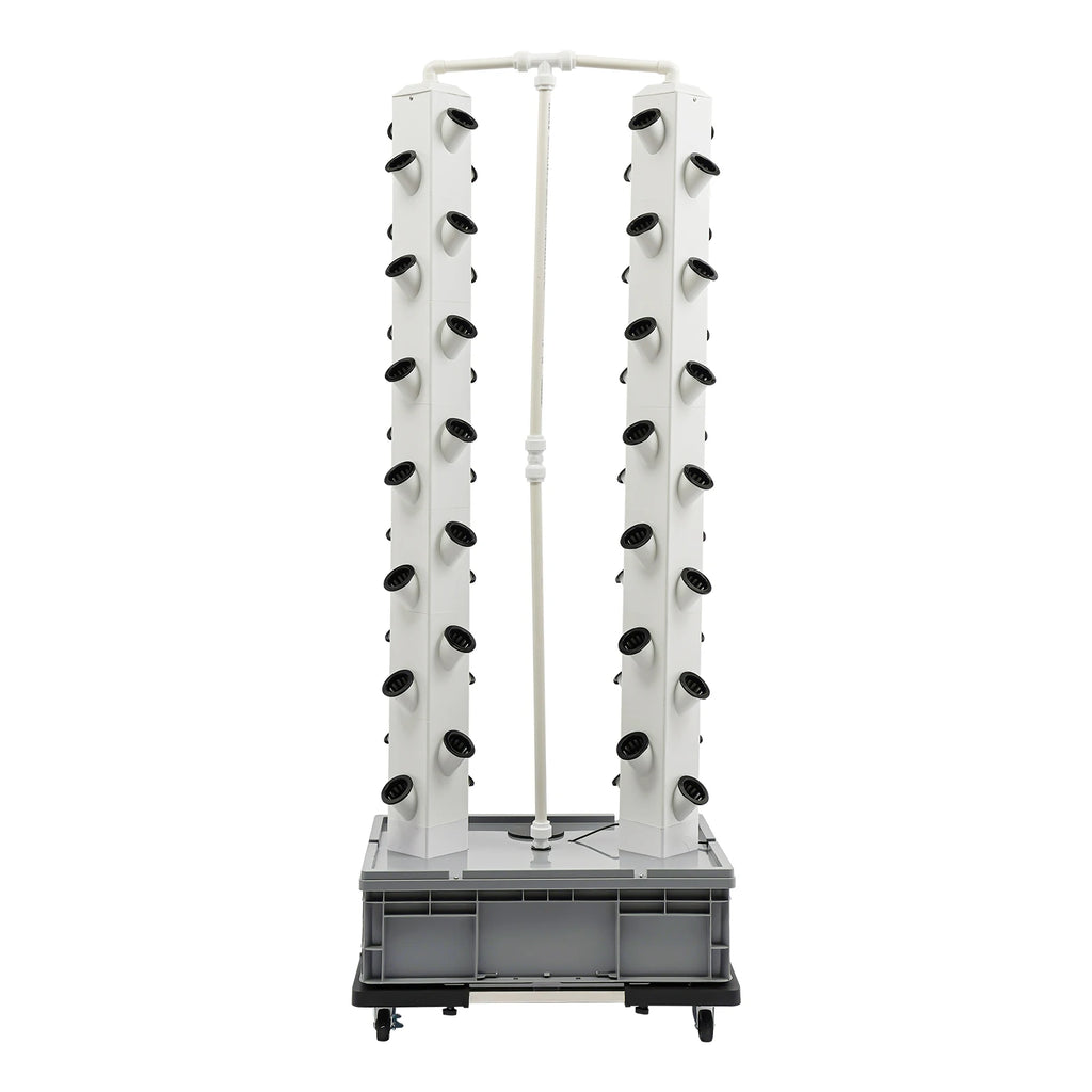 56-Plant Hydroponic Growing Tower 220v Outdoor Indoor Vertical Garden Smart Garden Kit Hydroponics Growing Tower with 4 Wheels