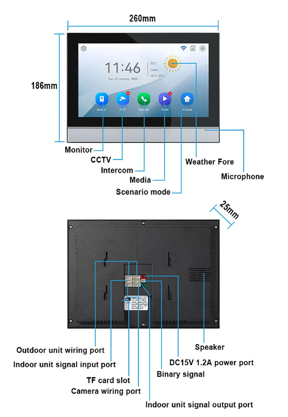 10 inch Touch Screen WiFi 1080P Intercom Doorbell 4 Wire Video Doorphone System RFID APP Unlock for 2/3/4 Unit Home Apartments