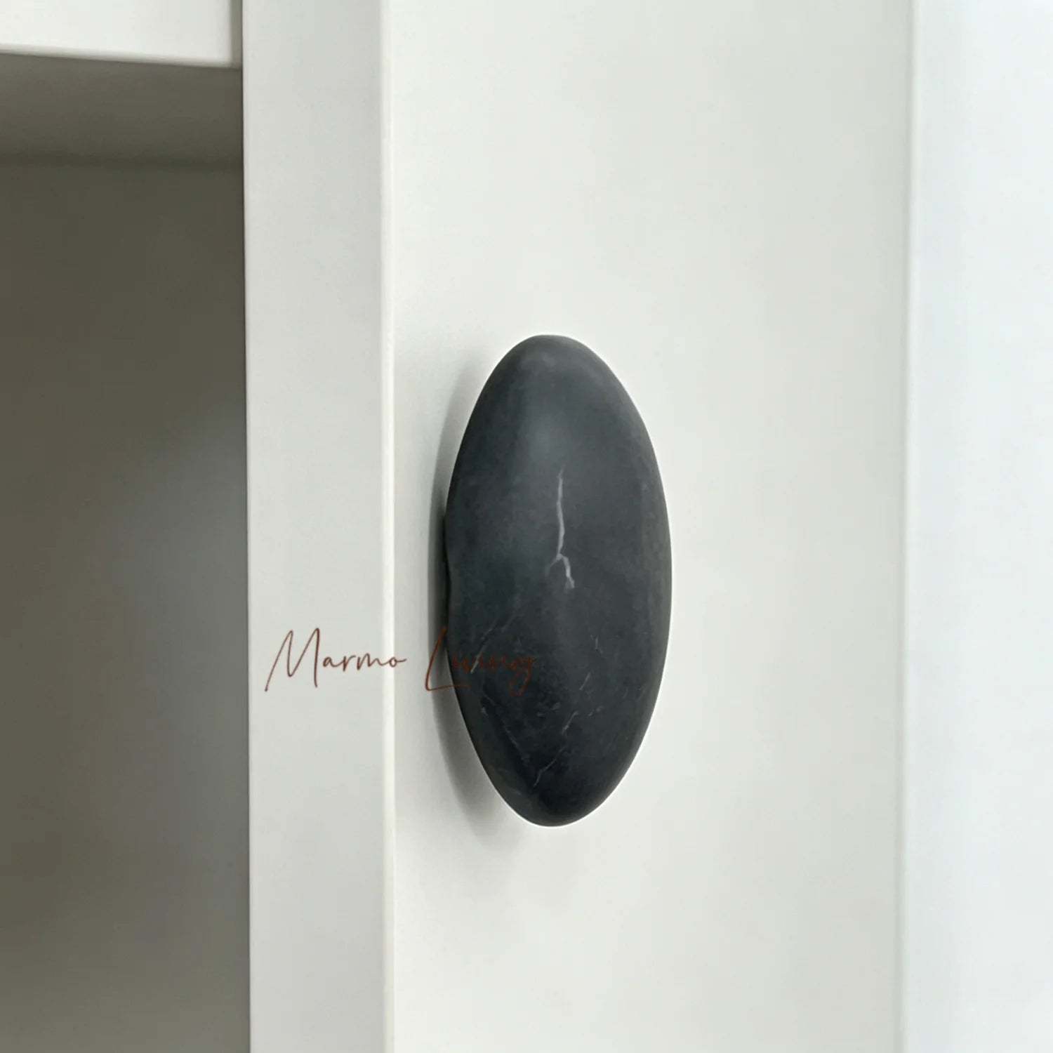 Natural Marble Oval Shape Handle Italian Light Luxury Wardrobe Cabinet Pull Villa Decorative Knob