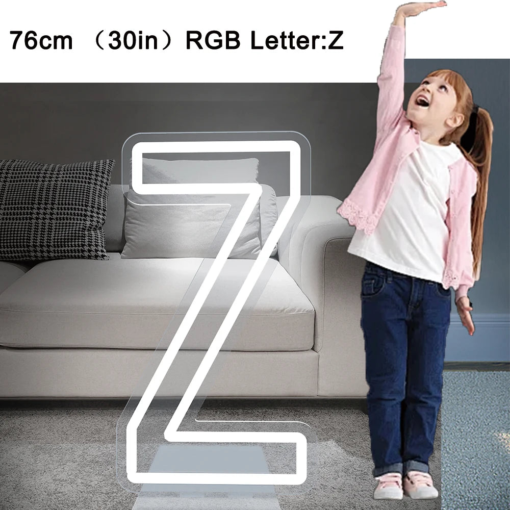 76cm Tall LED Alphabet Light Up Letters for Professional Event Decor 76cm Z White Tidesmit
