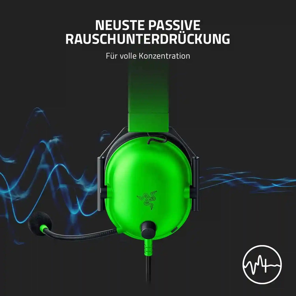 Razer BlackShark V2 X Gaming Headset with 7.1 Surround Sound - Black, White, Green Tidesmit