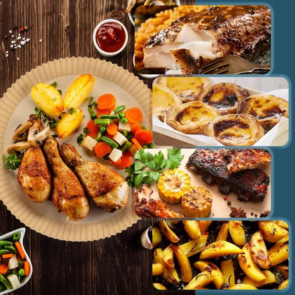 50-500Pcs Air Fryer Disposable Paper Non-Stick Square Round Non-Stick Airfryer Baking Papers Air-Fryer Paper Liners Paper