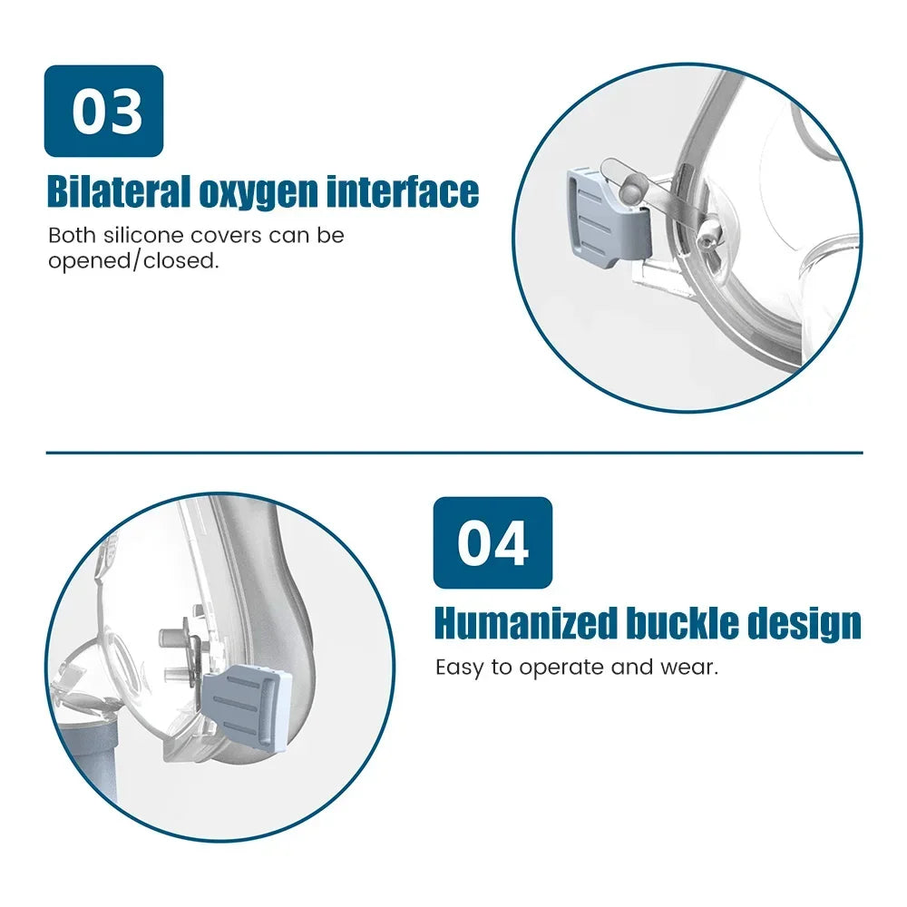 Comfortable CPAP Full Face Mask Adjustable Strap Respirator For Cushion Travel Anti Snoring Stopper Solution Tools Sleep Help