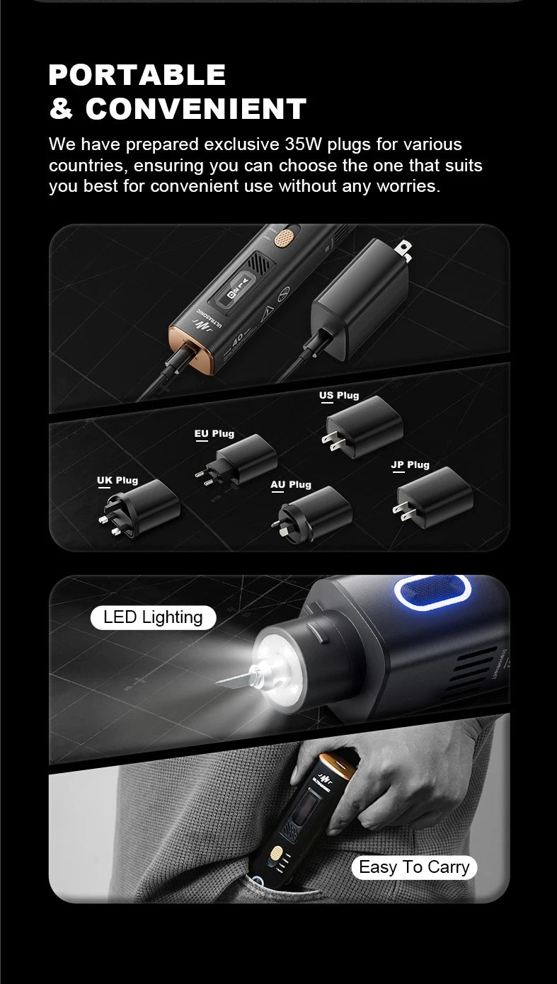 JAKEMY Ultrasonic Cutting Knife Y10 35W 40kHz 2 in 1 Handheld Ultrasonic Cutter and Polisher for Cutting, Grinding and Polishing