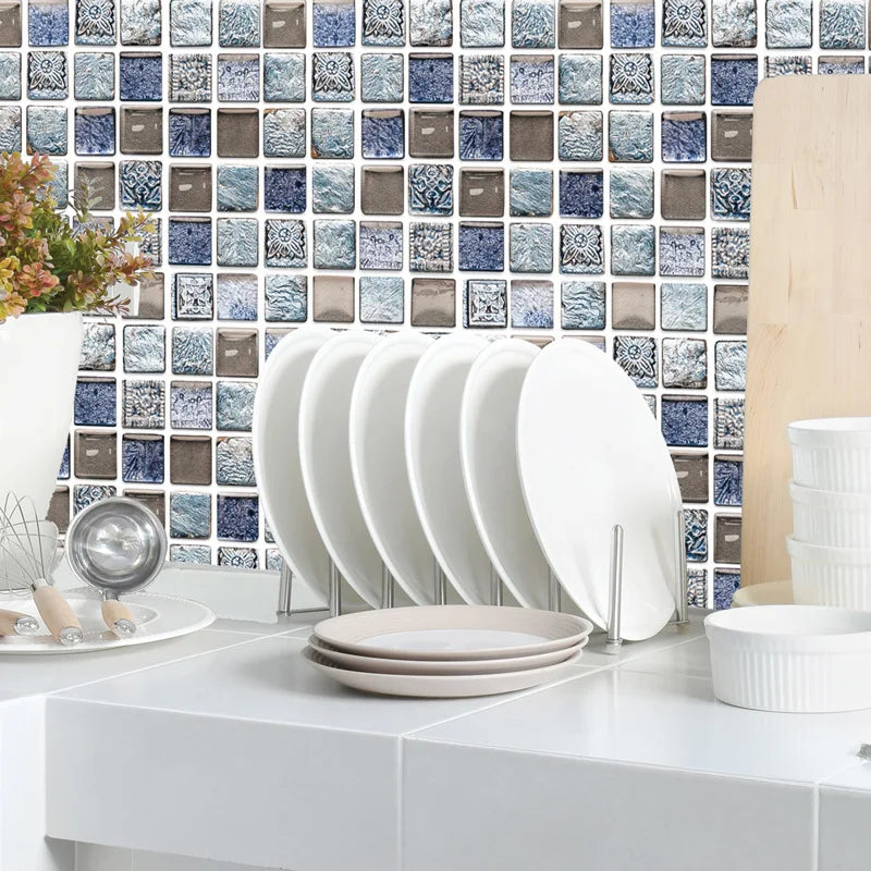 Self-Adhesive Marble Wall Tiles - Waterproof Stickers for Kitchen Backsplashes, Bathrooms, Living Rooms, Easy to Install and Rem