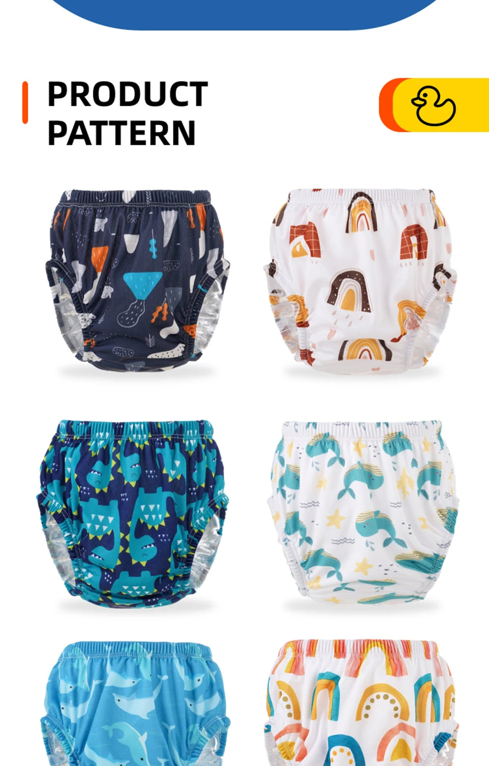 Happyflute Baby Breathable Swimming Pants For Boys And Girls Cartoon Swimming Diaper Comfortable Swimming Nappy Pants For 6-15KG