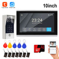 5in1 Unlock Doorbell 10inch 1080P Touch Monitor Video Intercom System Home intercom with Fingerprint IC Card Unlock for apartmen