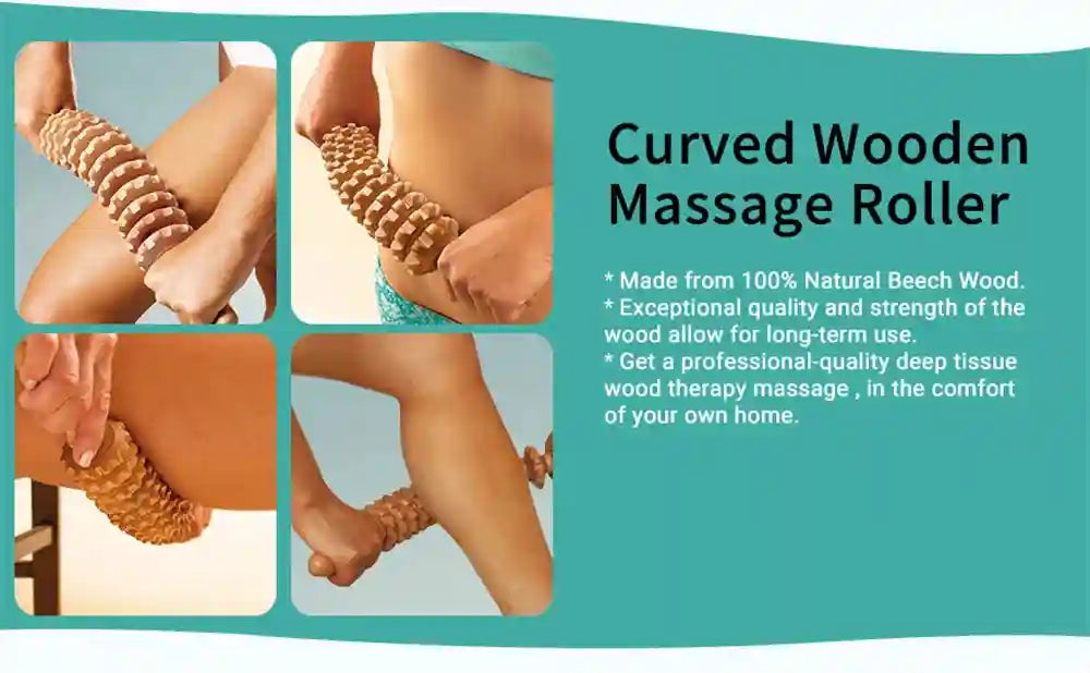 Wooden Massage Roller for Cellulite Reduction - 12 Round Model Massage Roller Tidesmit
