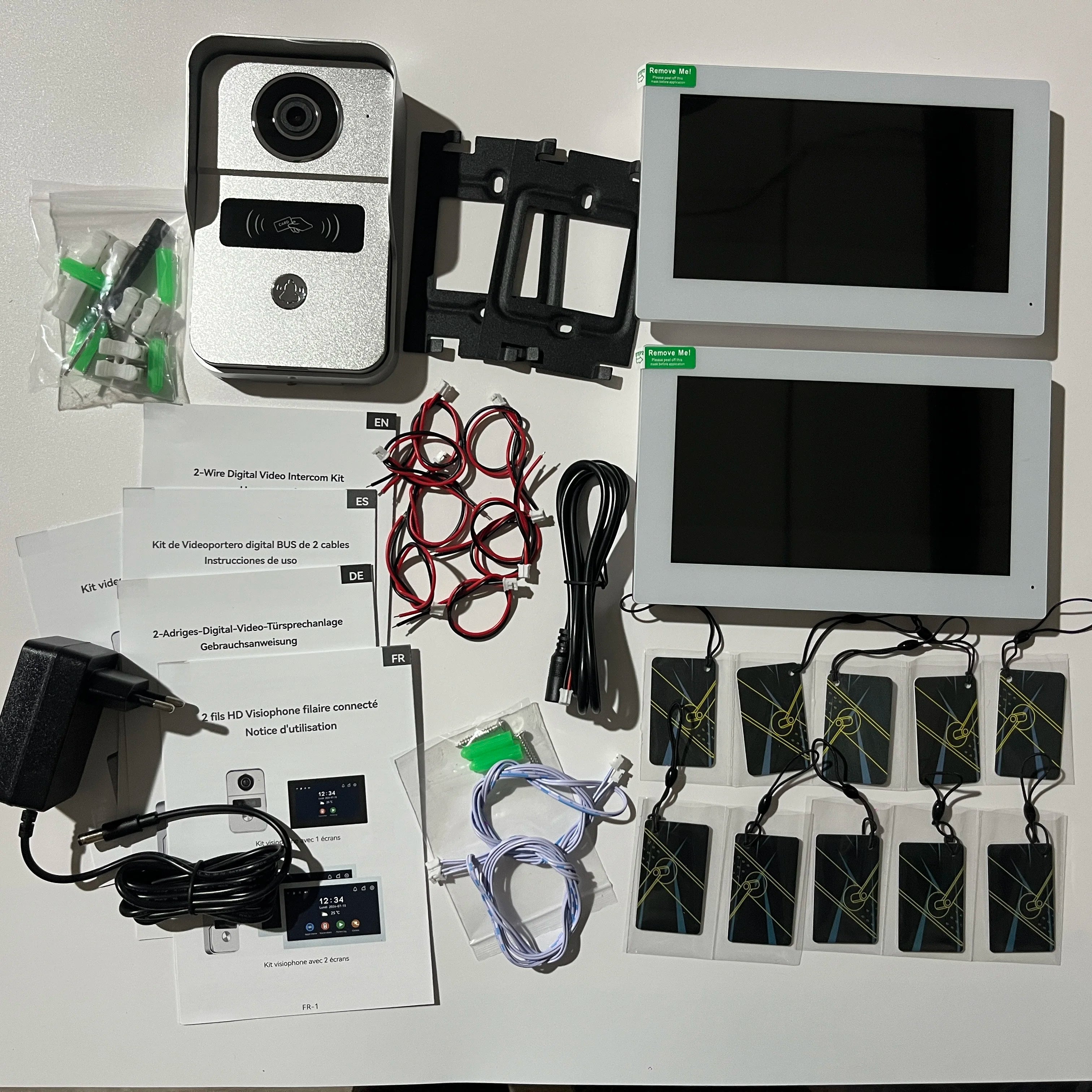 7 Inch Tuya Smart Wifi Video Entry Phone Intercom System 1080P 2 Wire Home Video Doorphone Doorbell RFID Card Unlock Apartment